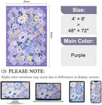 DUKINO 4x6 Area Rug, Floral Washable Rug Non Slip Office Chair Mat, Purple - Image 2