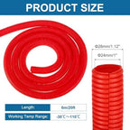 MECCANIXITY 1" 20ft Split Wire Loom Tubing w/Installation Tool Red - Image 2
