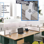 4 Packs Sneeze Guard Support, Aluminum Vertical Partition Board Clamp, Acrylic Desk Divider Support Clamp, Desk Shield Privacy Panel Clamps for Clear Shield for Countertop Reception - Image 2