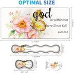 4Pcs Memory Foam Keyboard Wrist Rest Desk Mat Set, Flower Bible Proverbs - Image 6