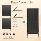 2 x 5.5 FT Metal Pegboard Display Stand with Wheel & Leveling Feet - Image 6