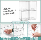 Sorbus Clear Stackable Storage Drawers (4 Pack, 7.6'' Tall) - Image 5