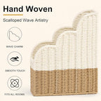 BROWNLILY Handwoven Paper Rope Magazine Holders with Scalloped Edge - Image 2