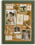 18x24 Boho Cork Memo Board for Botanical Prints Dried Flowers,Sage Green by FOLKOR