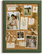 18x24 Boho Cork Memo Board for Botanical Prints Dried Flowers,Sage Green by FOLKOR