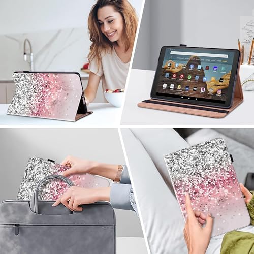 for Kindle Fire HD 10 Case 9th/7th/5th Generation 10.1 Inch (2019/2017/2015), PU Leather Wallet Cover with Pen Holder, Elastic Band & Card Slots for Kindle Fire HD 10 Case - Gradation - Image 5
