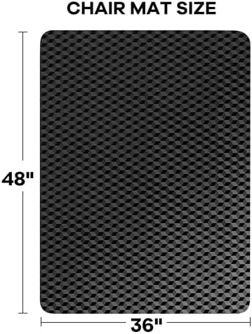 BesWin Office Chair Mat for Carpet, 48" x 36" Computer Desk Chair Mat for Low Carpeted Floors, Thick and Sturdy Carpet Protector for Rolling Chairs, Easy Glide Floor Mat for Home, Gaming (Black) - Image 7