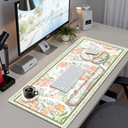 Desk Mat, 4in1 Large Mouse Pad with Wrist Rest, Cute Desk Matt for Desktop, Deskpad Mat, Anti-Slip XXL Computer Ergonomic Mousepad with Wrist Support for Keyboard and Mouse I Elegant Daisy Florals - Image 2
