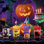 AFZMON 48 Sets Halloween Party Favors Goodie Cups with Lids and Straws Bulk - Image 2