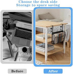 Clamp On Desk Organizer, 2-IN-1 Under Desk Side Organizer Storage, Wall Mounted Mesh File Rack, Hanging Office Organization for Document Magazine Paper School Supplies - Image 5