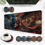 Desk Mat, Mouse Pad with Wrist Rest, 4-in-1 Large Mouse Pads for Desk, Ergonomic Mouse Pad and Keyboard Wrist Rest Gaming Keyboard Mat for Office,Skull American Flag - Image 6
