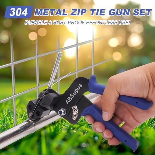 Metal Zip Tie Gun Kit with 200 Pcs 12" Stainless Steel Cable Ties - Image 2