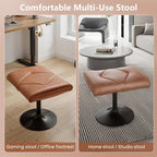 VECELO Foot Rest Under Desk Ottoman, PU Height Adjustable Footrest with Comfort Padding, Leg Rest for Desk for Relieving Leg Pain, Stiffness, and etc, Brown - Image 4