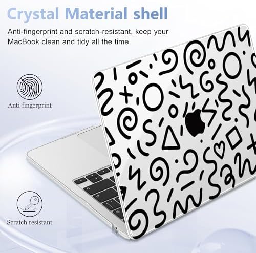 Case for 2026/2025/2024/2023 MacBook Air 15-inch Laptop Release M5 A3448 /M4 A3241 /M3 A3114 /M2 A2941, Stylish Protective Hard Shell Cover for MacBook Air 15.3 inch, Abstract Line - Image 6