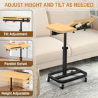 Portable Rolling Over Bed Laptop Desk, Adjustable Height and Tilt for Home - Image 3