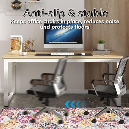 Office Chair Mat for Hardwood Floor, 36"x48" Desk Chair Mats for Rolling Chair Easy to Clean, Anti-Slip Floor Protector Rug Easy Glide Desk Computer Chair Mat for Hard Floor Home Office(Colorful) - Image 4