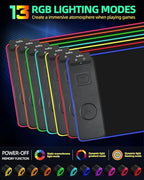 Wireless Charging Mouse Pad, RGB Gaming Mousepad, 31.5"x11.8" - Image 4