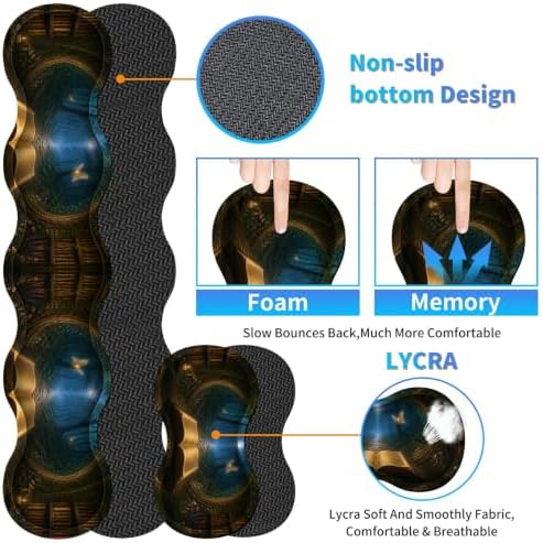 Memory Foam Keyboard Wrist Rest Desk Mat Set, Enchanted Book Portal - Image 2