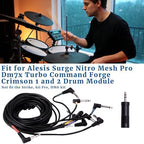 Cable Harness Snake Loom Replacement and Mono 1/4'' to 3.5 mm adapter Compatible with Alesis Nitro Mesh Electronic Drum Set Module Surge Command Forge Turbo Crimson DM7X RCA Connector Type Hi-Hat - Image 6