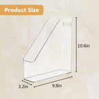 2 Pack Acrylic Magazine File Holder with Handle, Plastic Desk Organizer - Image 2