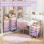 SYKIARIOL Rolling Storage Utility Cart with 5 Drawers,Purple - Image 5