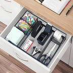 Black Desk Organizer Set, Office Supplies with Stapler and Tape Dispenser - Image 5