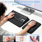 Computer Keyboard Stand with Wrist Rest and Mouse Pad Wrist Support - Image 3