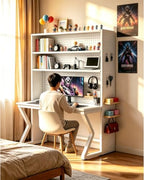 Freestanding Bookshelf with Pegboard, Large Nail Board Display Rack - Image 2