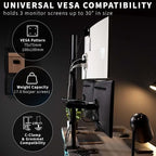 VIVO Triple LCD Monitor Desk Mount Stand Heavy Duty and Fully Adjustable, 3 Screens up to 30 inches STAND-V003T - Image 3