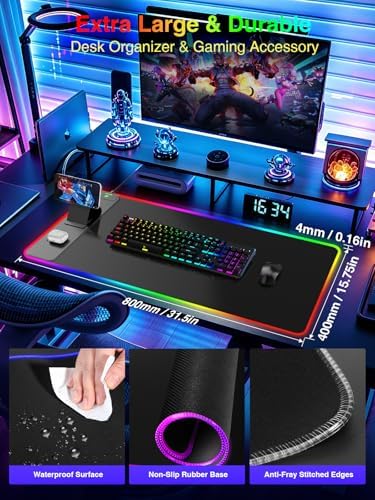 Wireless Charging Mouse Pad with Magnetic Phone Stand, 31.5"x15.8" Large - Image 2