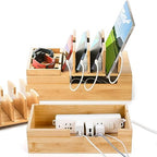 Fasmov Bamboo Charging Station, Charging Stand for Multiple Devices, Electronic Device Desktop Dock Stations Organizer, Cell Phone Docking Stations for Multi Laptop, Tablets, IPads, Watch, Earbuds - Image 5