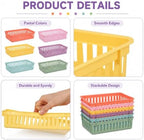 gisgfim 12 Pack Plastic Classroom Baskets for School Supplies, Pastel - Image 3