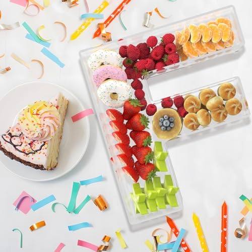 13.8" Extra Large Acrylic Letter Charcuterie Board Box, Reusable Fillable Letter Cake Candy Dish Display Serving Tray for Birthday Anniversary Party Decoration (F) - Image 4