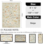 DUKINO 9x12 Area Rug for Living Room, Washable Animal Rug Non Slip, Beige - Image 2