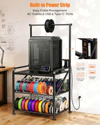 AHOWPD 3D Printer Stand with Filament Storage, Sturdy Heavy Duty Workbench - Image 2