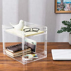 MyGift 2-Tier Premium Clear Acrylic Desk Letter Tray Organizer, A4 Size 2 Tier Document Organizer Desktop File Paper Holder Rack for Home and Office - Image 2