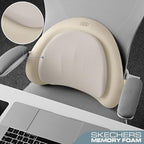 Skechers Lumbar Pillow Premium Memory Foam, Double-Layer-Office Chair Cushion for Tailbone Pain Relief,Butt Pillow for Office Chair,Car seat Cushion,Long Sitting Office Workers,and Car Drivers,Beige - Image 4