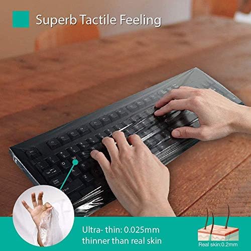 Universal KeyboardCap. Fully Covered Flat Style 0.025mm Waterproof Anti-Dust Desktop Keyboard Cover with Numeric Hospital/Dentist Use (10x Value 20packs) - Image 4