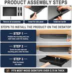 Menkxi 22 x 14 in Under Desk Drawer,Slide out Storage Organizer Heavy Duty - Image 5