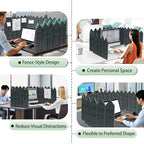 BXI Foldable Felt Desk Divider, 16.5 x 86 Inches Non-Tip Privacy Panel Partition, Versatile Cubicle Shield with Clips for Hanging Notes & Items, Acoustic Table Screen for Office Home Classroom - Image 3