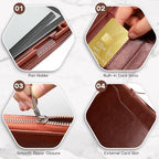 E NET-CASE Case for Kindle Scribe 10.2 inch 2024 & 2022 Released - Business Handheld Design Upgraded PU Leather Cover for Kindle Scribe Digital Paper with Zipper & Pen Holder (Brown) - Image 2