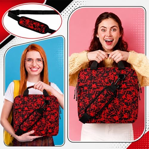 Zipper Binder Folder Keeper with Strap 2", 3 Ring, Red, Lightning - Image 6
