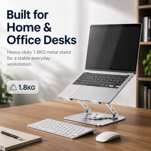 Laptop Stand with 360° Rotating Heavy Base, Foldable Adjustable - Image 4