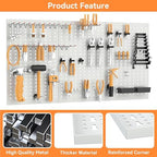 WALMANN Metal Pegboard, Tool Organizer Boards with Hooks, 24x48 in - Image 4