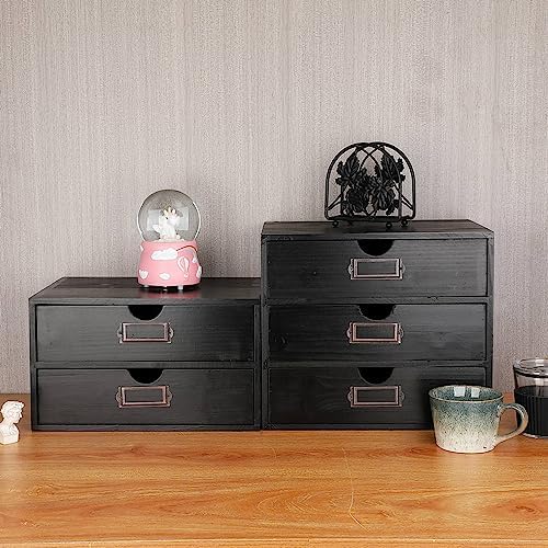 Large Wooden Drawers Wooden Box with Drawer Black - Image 6