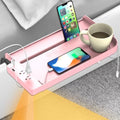 Hiree Bedside Shelf for Dorm Bunk Bed with USB Charging Port and 2 AC Outlets, Bed Side Table Tray Organizer, College Dorm Essential, Clip On Bedside Tray, Cool Teen Girls Trendy Stuff (Pink) by Hiree