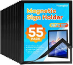 YixangDD 55 Pack Magnetic Sign Holder 8.5 x 11, Magnetic Paper Holder by YixangDD