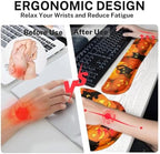 Britimes Keyboard Mouse Pad Set, 4 in 1 Desk Mat Set, Halloween Cat Pumpkin - Image 4