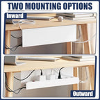 2 Pack Under Desk Cable Management Tray,Hold 11 lbs, 16 x 5 x 3 Inch, White - Image 5