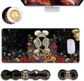 Mouse Pad,Large Desk Mat Set, 4in1 XL Mousepad + Keyboard Wrist Rest+Mouse Wrist Rest+Coaster with Ergonomic Desk Pad for Home Office Table Computer Cover -Skeleton Floral by Unknown
